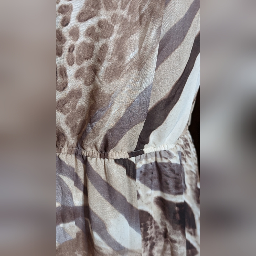 Rabbit Rabbit Rabbit Designs Boho Animal Print Sleeveless Belted Dress 6 Nwot View 6